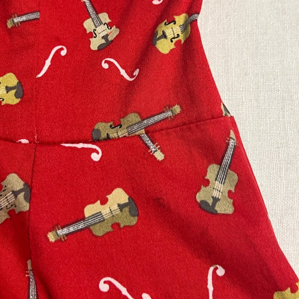 Hearts & Roses Fit Flare Dress Women 8 Red Rockabilly Pinup Retro - Picture 13 of 14